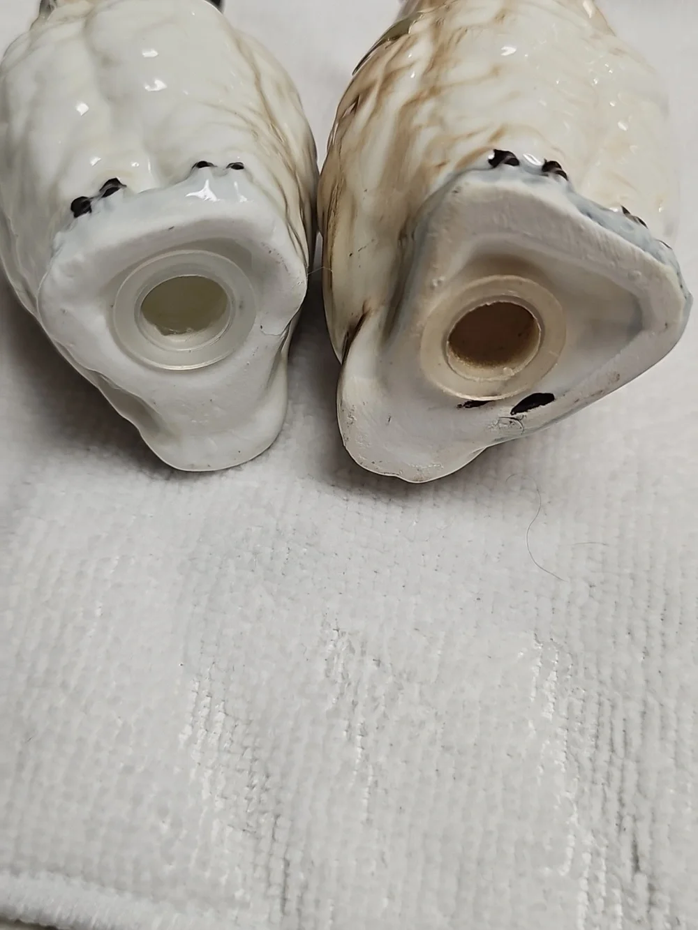Vintage Hand-Painted Ceramic Owl Salt & Pepper Set - Brown and Cream - Picture 4 of 4